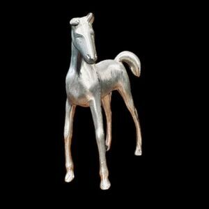 Vintage Miniature Pewter Foal Horse Equestrian Figurine Collectible  3 1/4”